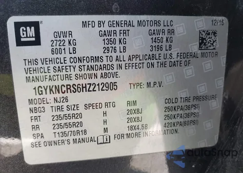 2017 Cadillac Xt5 Premium Luxury z USA, uszkodzony, nr VIN 1GYKNCRS6HZ212905